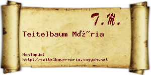 Teitelbaum Mária névjegykártya